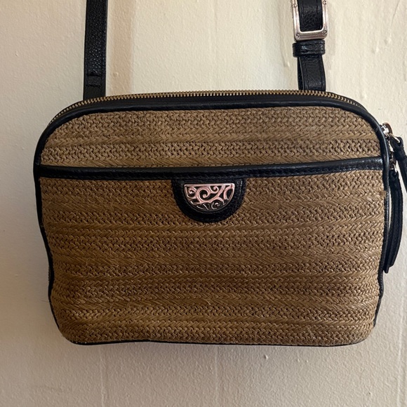 Brighton Tan and Black Woven Crossbody Bag - Picture 2 of 10